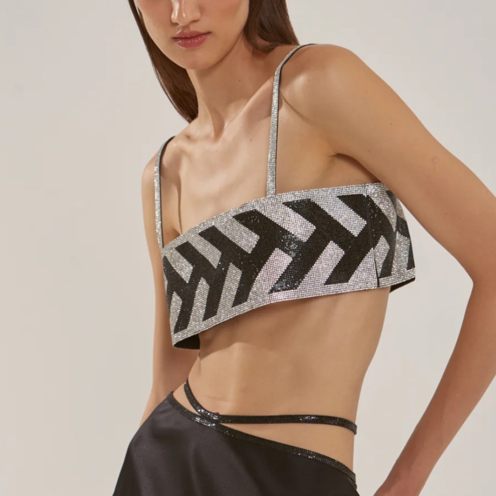 NUÉ Collection Charlotte Rhinestone Top in Michelin